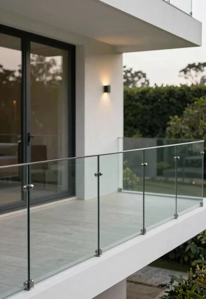 12 Porch Step Railing Ideas That Meet Code and Boost Curb Appeal - 5. Minimalist Glass Railing 1
