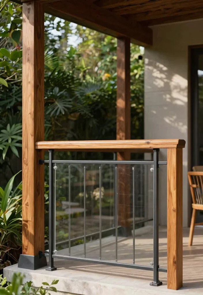 12 Porch Step Railing Ideas That Meet Code and Boost Curb Appeal - 7. Mixed Material Railings 1