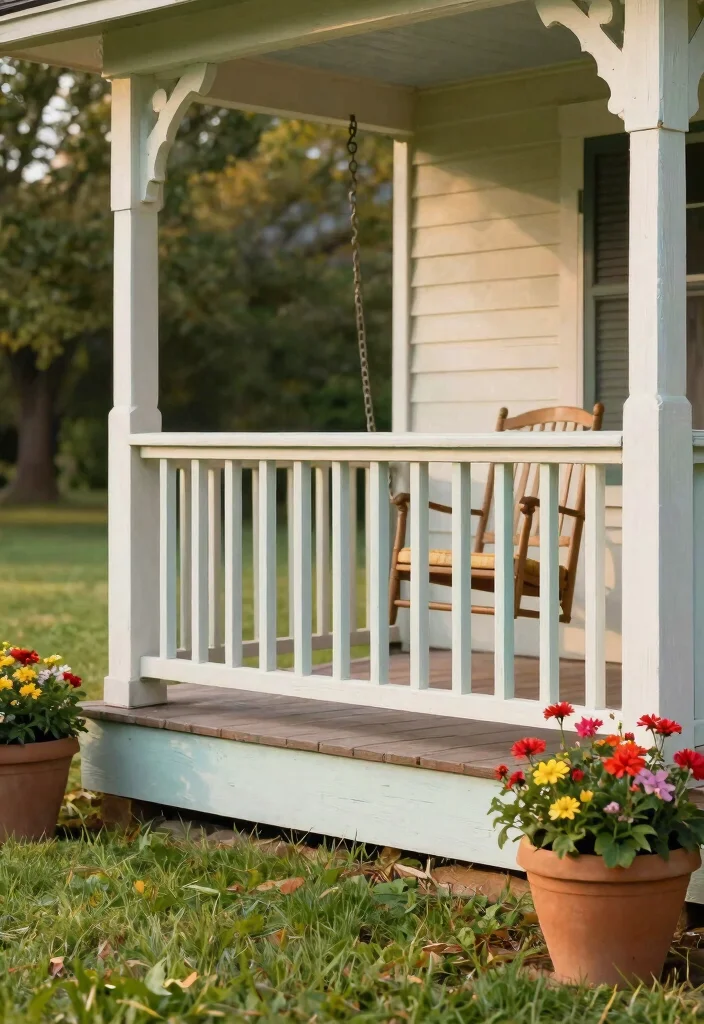 12 Porch Step Railing Ideas That Meet Code and Boost Curb Appeal - 9. Vintage Farmhouse Railing 1