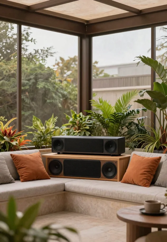 12 Screened In Patio Ideas That Keep Bugs Out Without Blocking Views - 11. Integrated Sound Systems for Entertainment 1