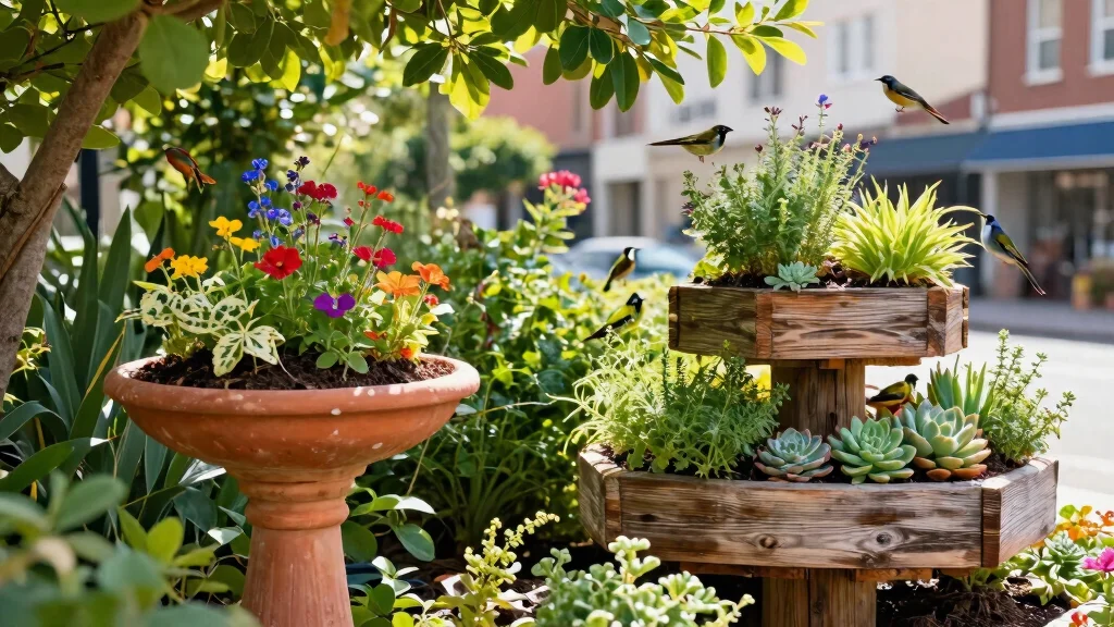 14 Bird Bath Planter Ideas That Don't Leak or Tip Over