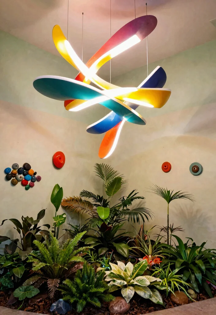 14 Ceiling Lamp Design Ideas That Light the Whole Room Evenly - 10. Artistic Light Sculptures for a Unique Touch 1