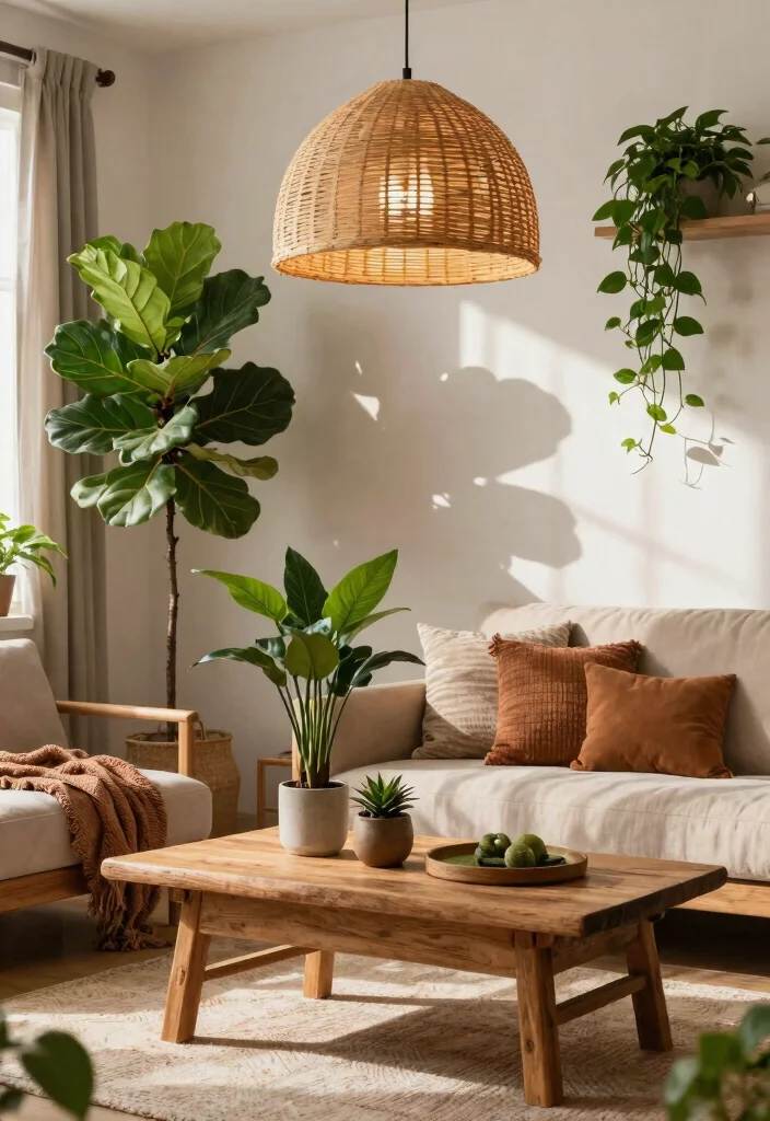 14 Ceiling Lamp Shade Ideas That Soften Harsh Bulbs and Add Style - 1. Woven Bamboo Shades 1