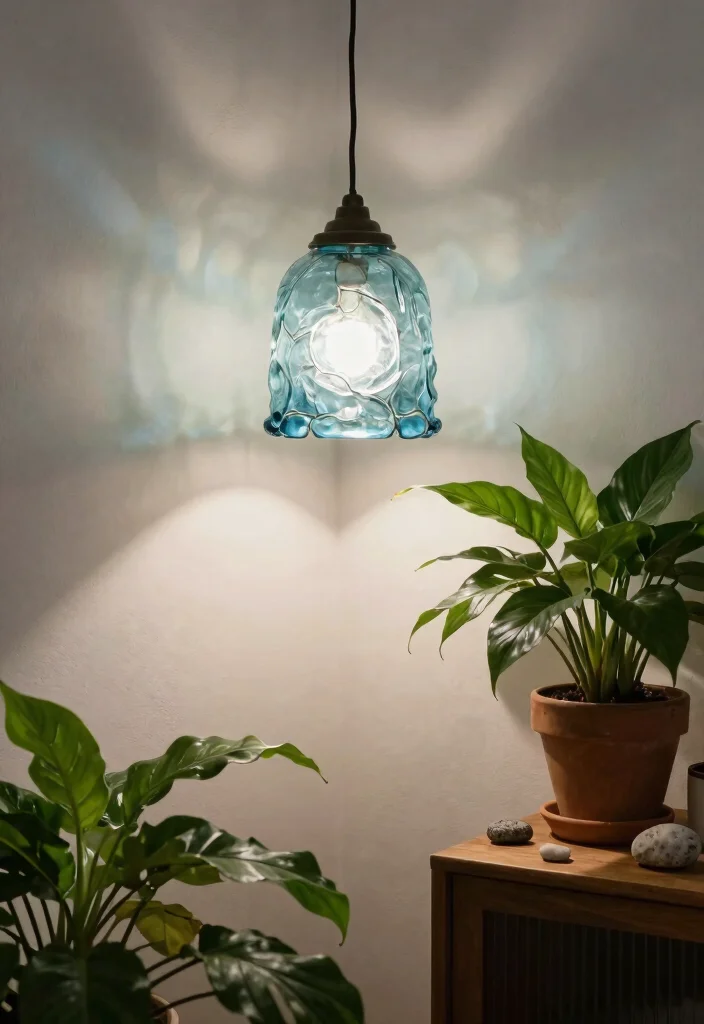 14 Ceiling Lamp Shade Ideas That Soften Harsh Bulbs and Add Style - 3. Recycled Glass Shades 1