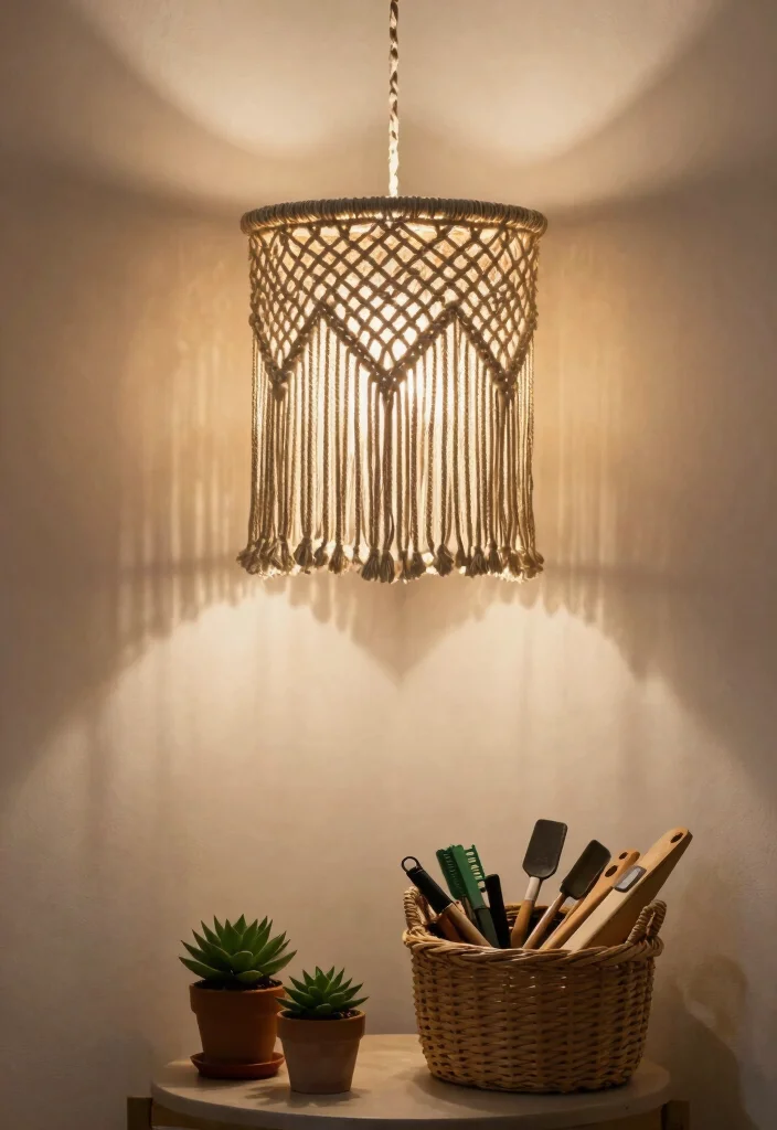 14 Ceiling Lamp Shade Ideas That Soften Harsh Bulbs and Add Style - 4. Macramé Shades 1
