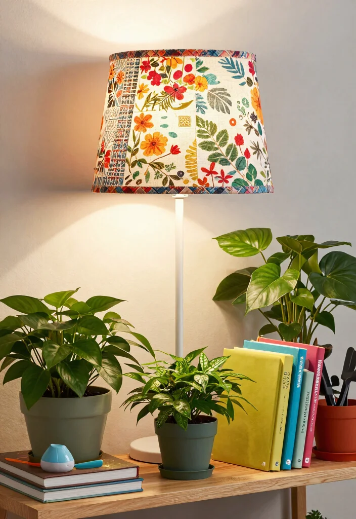 14 Ceiling Lamp Shade Ideas That Soften Harsh Bulbs and Add Style - 6. Upcycled Fabric Shades 1