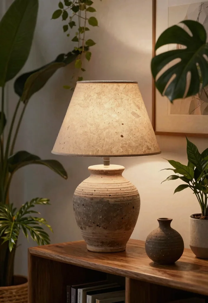 14 Ceiling Lamp Shade Ideas That Soften Harsh Bulbs and Add Style - 9. Handmade Stoneware Shades 1