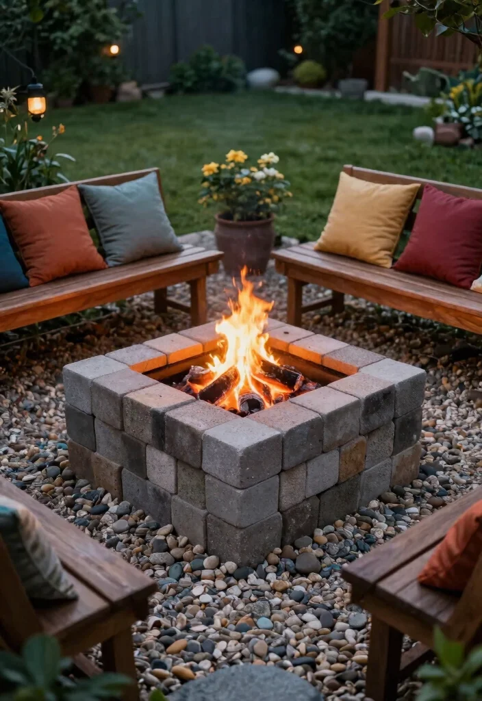 14 Cinder Block Fire Pit Ideas You Can Build This Weekend - 1. Simple Square Cinder Block Fire Pit 1