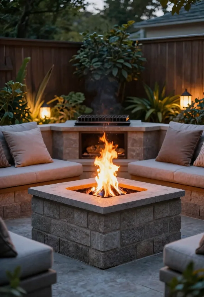 14 Cinder Block Fire Pit Ideas You Can Build This Weekend - 9. Elevated Cinder Block Fire Pit 1