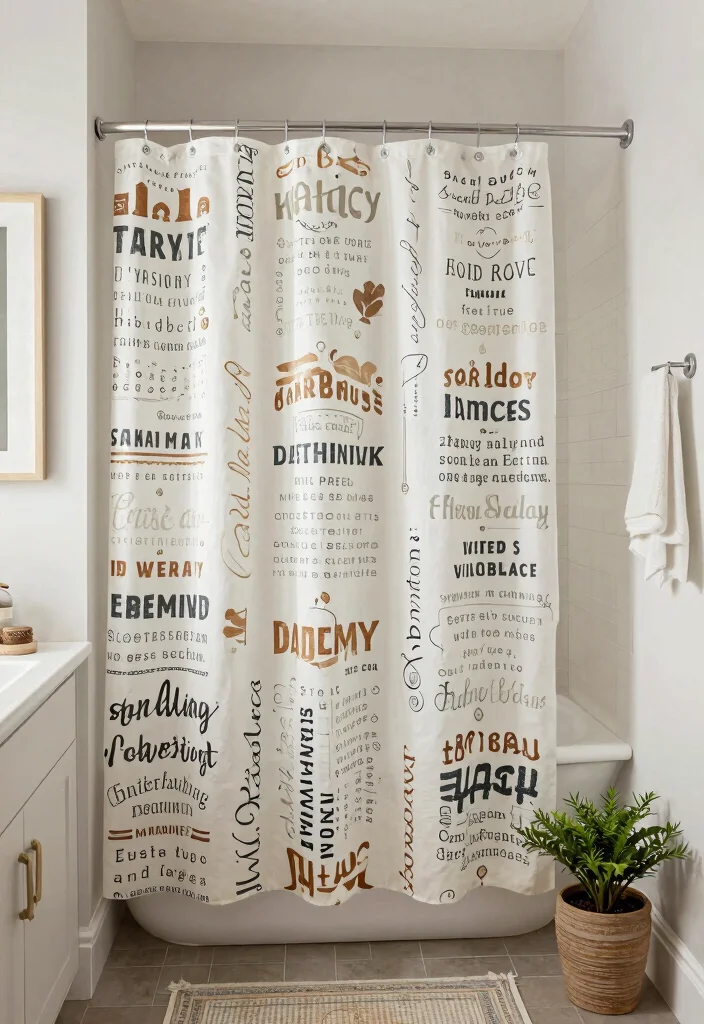 14 Farmhouse Shower Curtain Ideas That Hide a Builder-Grade Tub - 14. Farmhouse Quotes 1