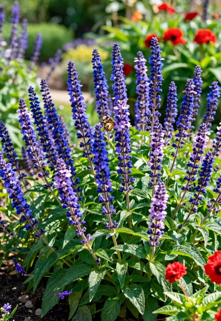 14 Front Yard Flowers That Survive Heat and Look Full All Season - 3. Salvia 1