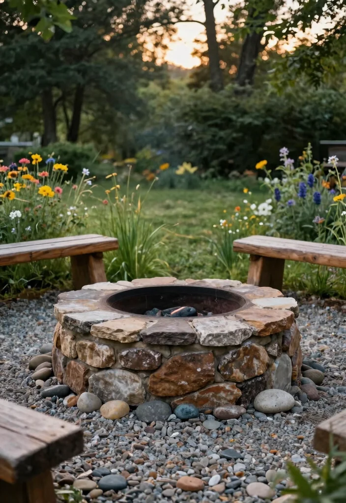 14 Garden Fire Pit Ideas That Blend Into Landscaping and Stay Safe - 1. Natural Stone Fire Pit 1