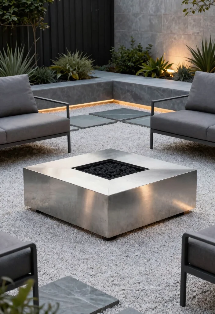 14 Garden Fire Pit Ideas That Blend Into Landscaping and Stay Safe - 5. Modern Minimalist Fire Pit 1
