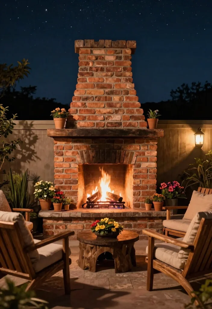 14 Outdoor Brick Fireplace Ideas That Don't Need a Full Mason Build - 1. Stackable Brick Fireplace 1