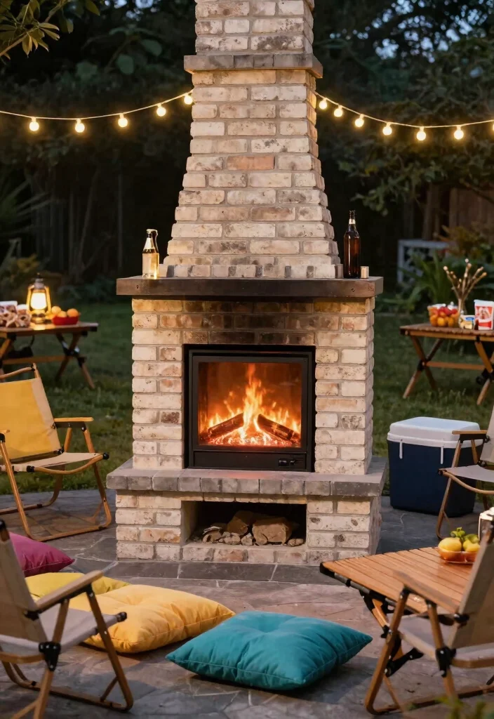 14 Outdoor Brick Fireplace Ideas That Don't Need a Full Mason Build - 4. Portable Brick Fireplace 1