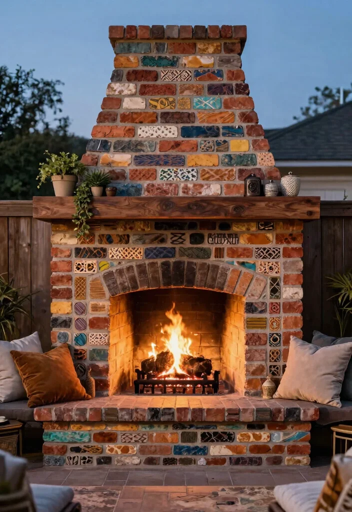 14 Outdoor Brick Fireplace Ideas That Don't Need a Full Mason Build - 8. Decorative Brick Fireplaces 1