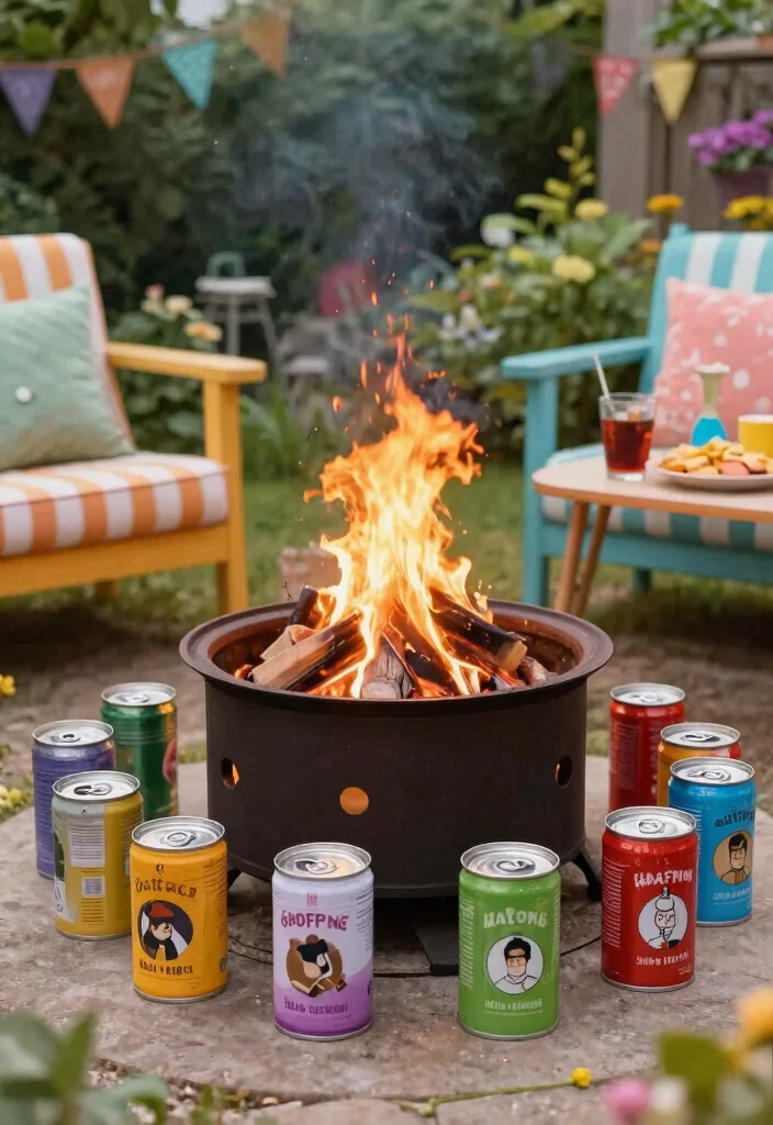 14 Outdoor Fire Pit Ideas That Work on Tight Budgets - 9. Tin Can Fire Pit 1