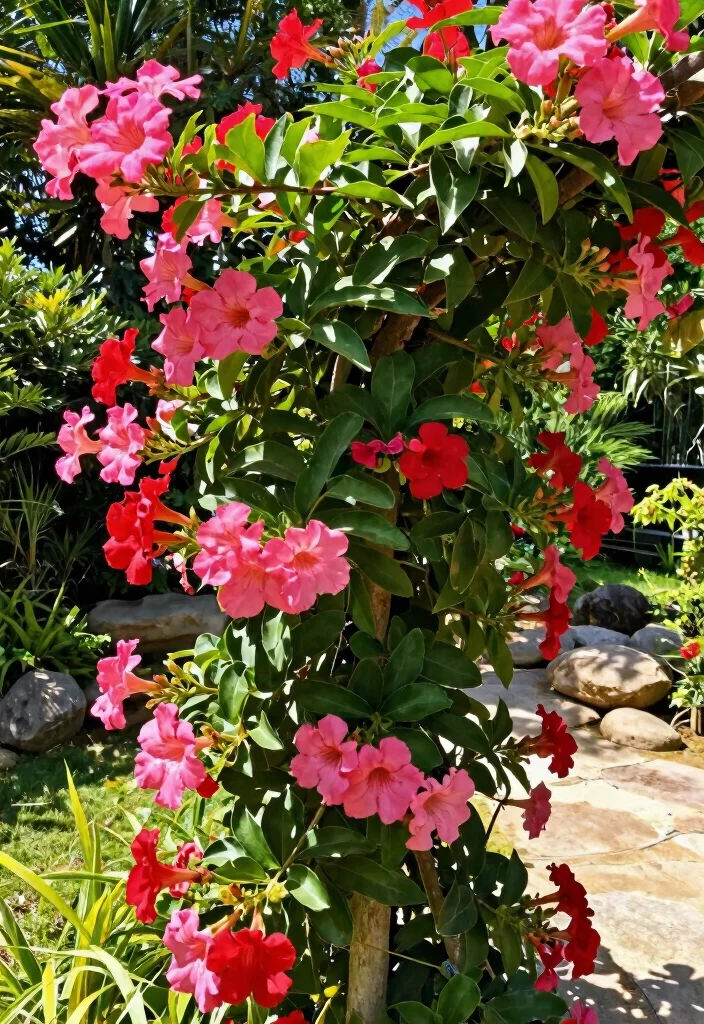 14 Outdoor Tropical Plants for Full Sun That Don't Need Shade - 13. Mandevilla 1