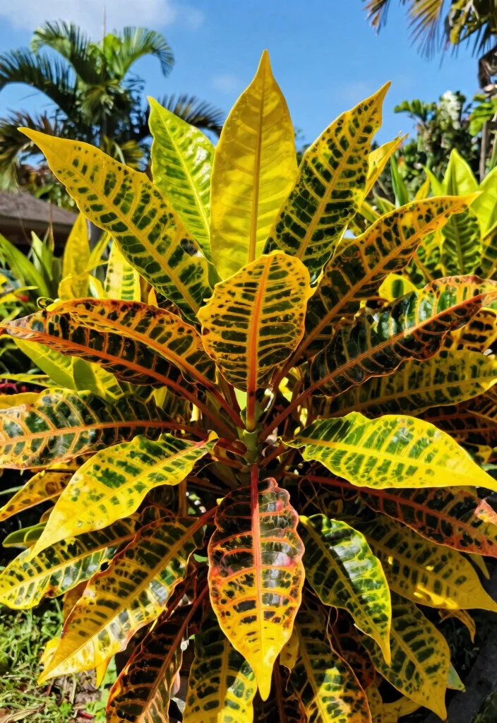 14 Outdoor Tropical Plants for Full Sun That Don't Need Shade - 5. Croton 1