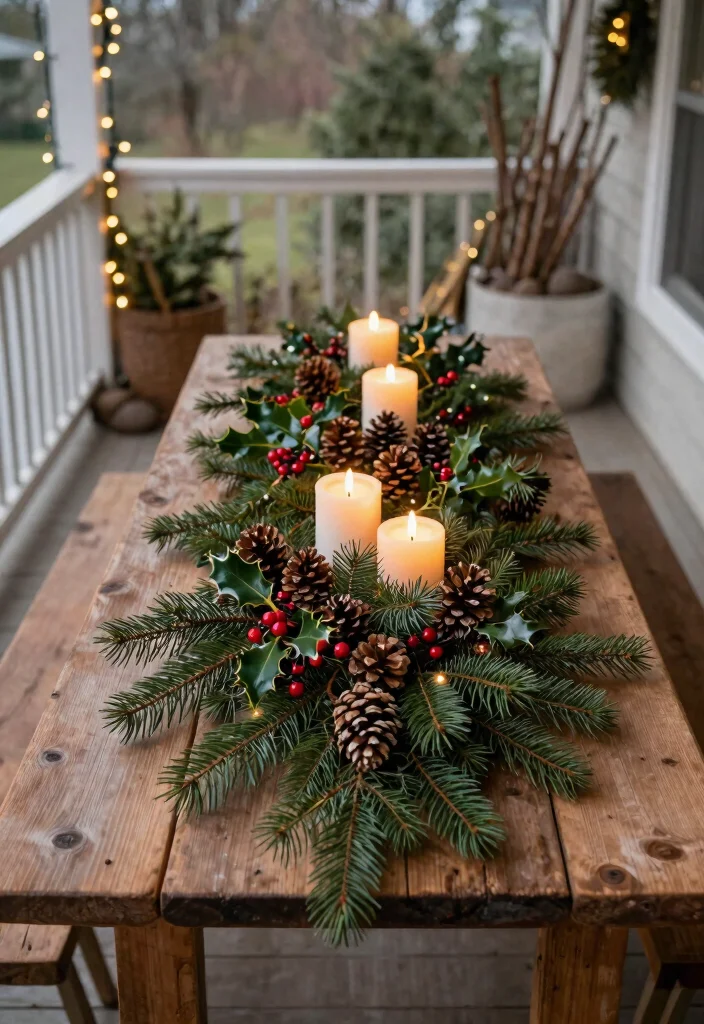 14 Rustic Christmas Front Porch Ideas on a Budget That Feel Cozy - 6. Nature-Inspired Centerpieces 1