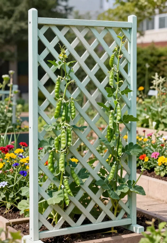 14 Snap Pea Trellis Ideas That Fit in Raised Beds and Small Plots - 2. Lattice Panel Trellis 1