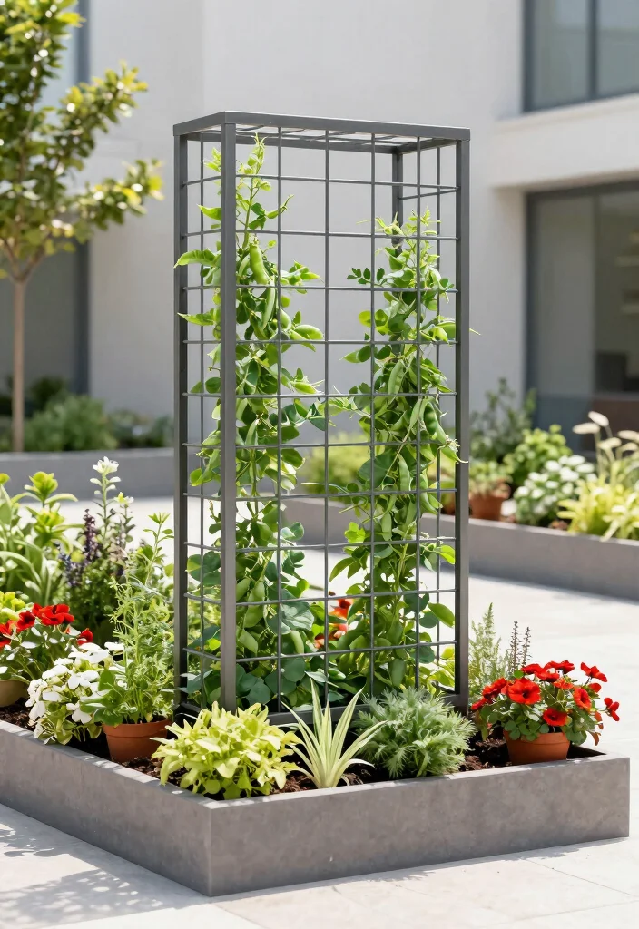 14 Snap Pea Trellis Ideas That Fit in Raised Beds and Small Plots - 4. Metal Grid Trellis 1