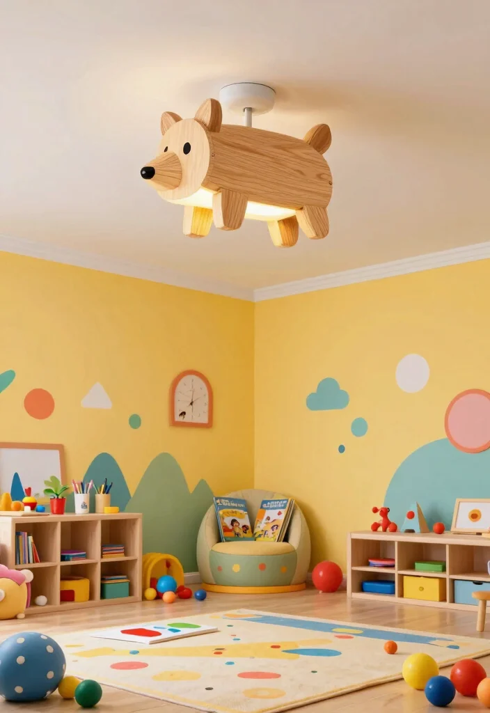 14 Wood Ceiling Lamp Ideas That Add Warmth Without Going Rustic - 14. Playful Shapes: Fun and Functional 1