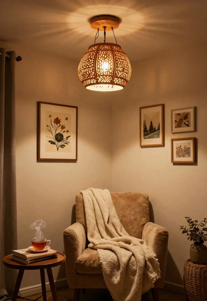 14 Wood Ceiling Lamp Ideas That Add Warmth Without Going Rustic - 5. Artisanal Touch: Handcrafted Elegance 1