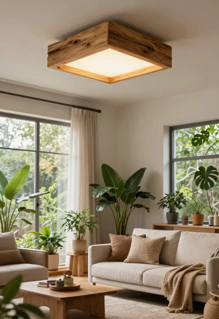 14 Wood Ceiling Lamp Ideas That Add Warmth Without Going Rustic - 8. Sustainable Style: Eco-Friendly Choices 1
