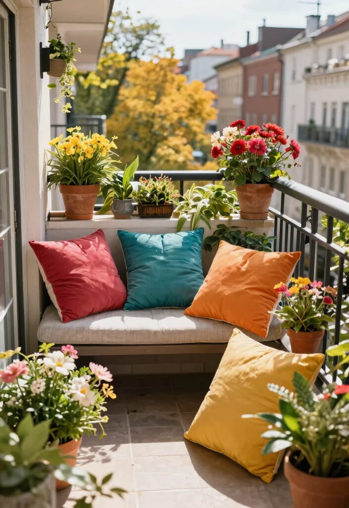 15 Balcony Decor Ideas for Small Spaces That Don't Block Light - 14. Seasonal Decor Swaps 1