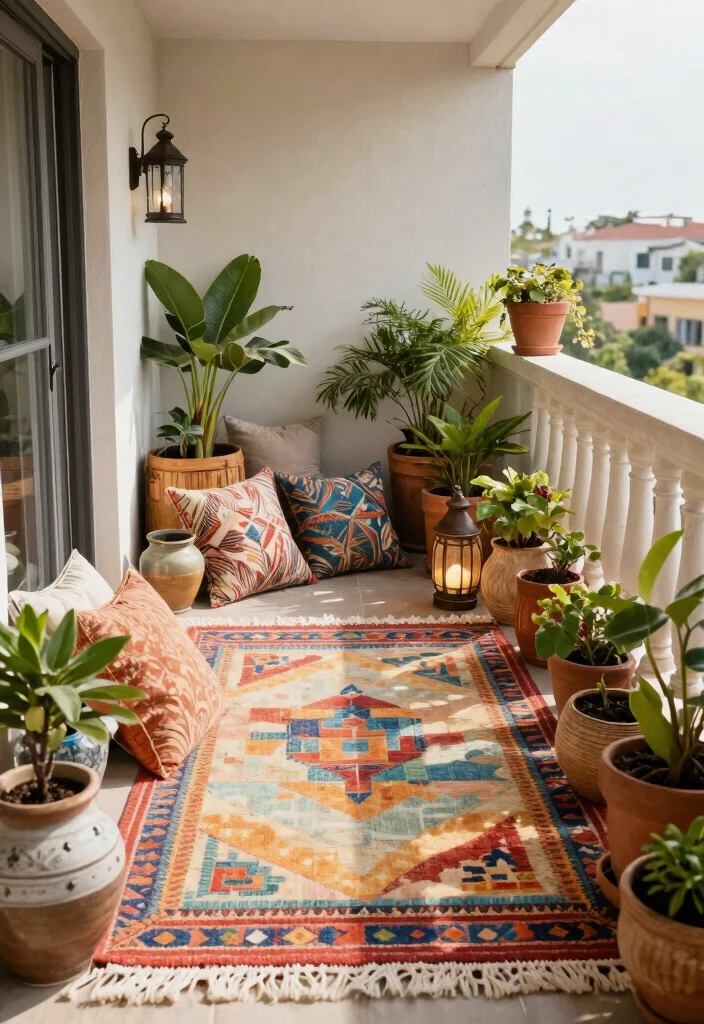 15 Balcony Decor Ideas for Small Spaces That Don't Block Light - 5. Layered Decor Elements 1
