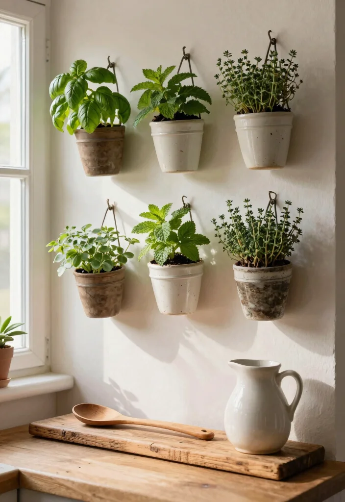 15 Country Farmhouse Decor Ideas That Feel Cozy Not Cluttered - 1. Herb Wall Garden 1