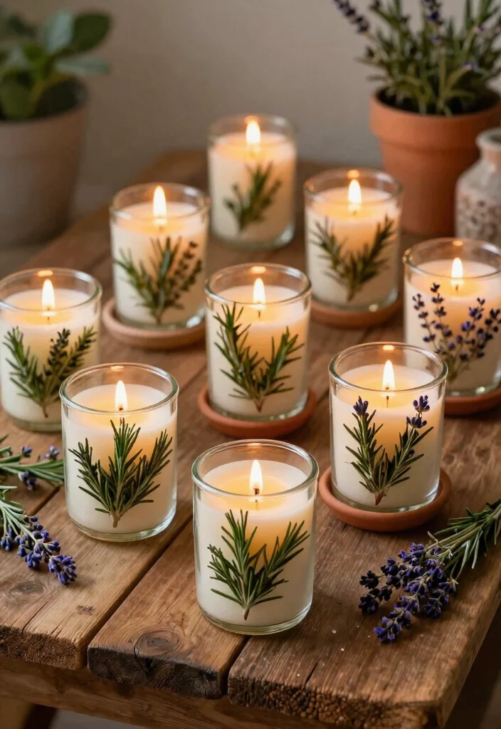 15 Country Farmhouse Decor Ideas That Feel Cozy Not Cluttered - 12. Herb-Infused Candles 1