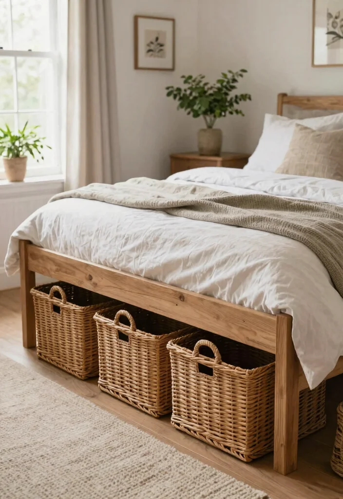 15 Cozy Farmhouse Bedroom Ideas on a Budget That Feel High-End - 12. Utilize Under-Bed Storage 1
