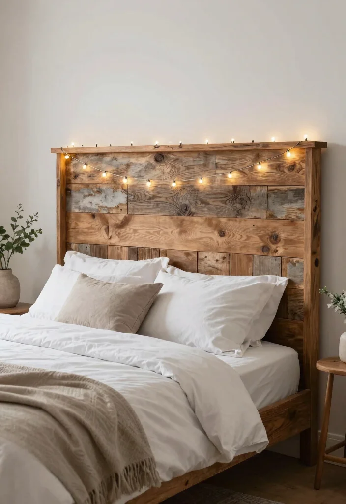 15 Cozy Farmhouse Bedroom Ideas on a Budget That Feel High-End - 4. DIY Rustic Headboard 1