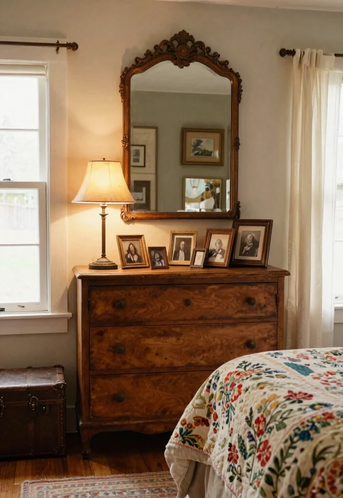 15 Cozy Farmhouse Bedroom Ideas on a Budget That Feel High-End - 5. Vintage Finds and Thrift Store Gems 1