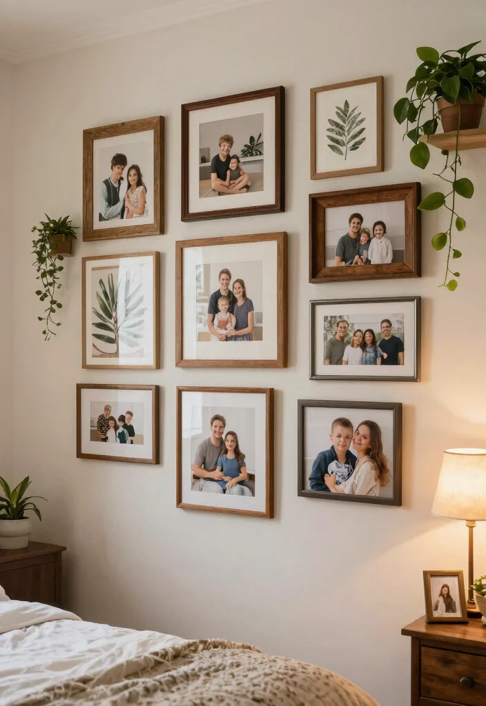 15 Cozy Farmhouse Bedroom Ideas on a Budget That Feel High-End - 6. Create a Gallery Wall 1