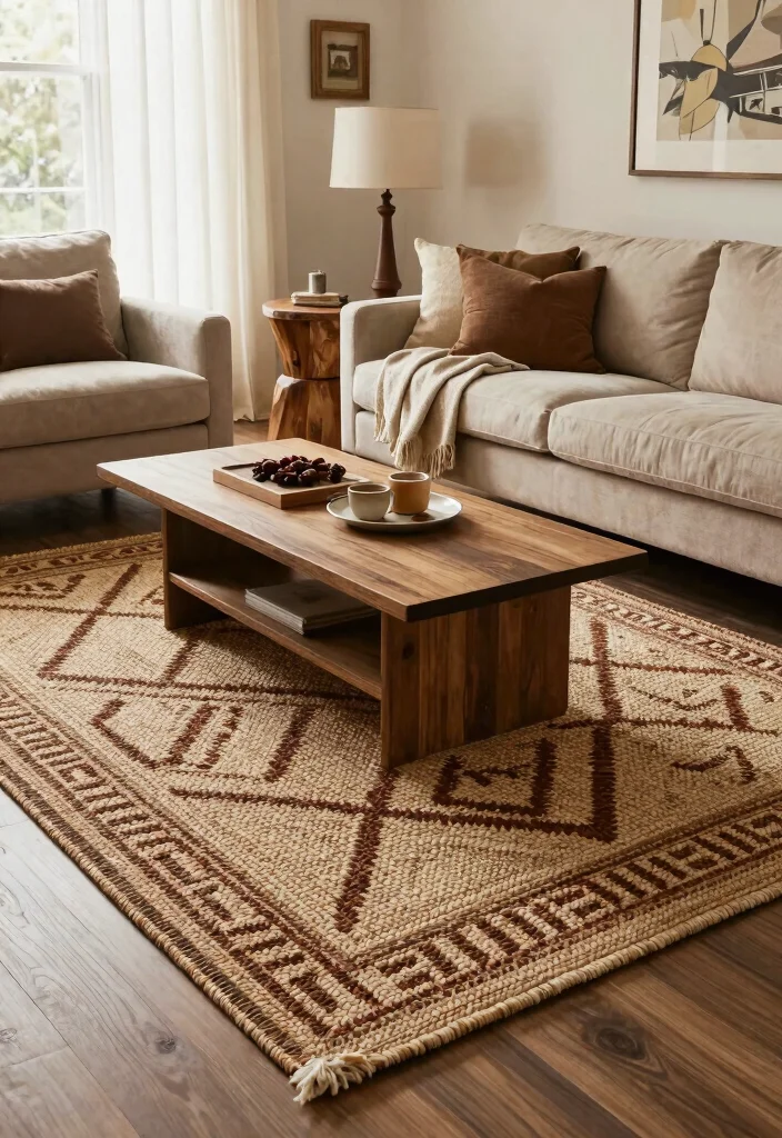 15 Farmhouse Rugs Living Room Ideas That Hide Stains and Wear - 2. Soft Woven Wool Rugs 1