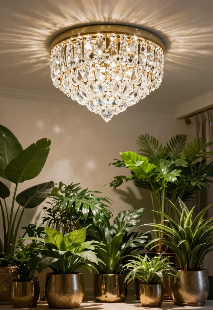 15 Flush Ceiling Lights for Low Ceilings That Don't Feel Cramped - 14. Crystal Flush Ceiling Lights 1