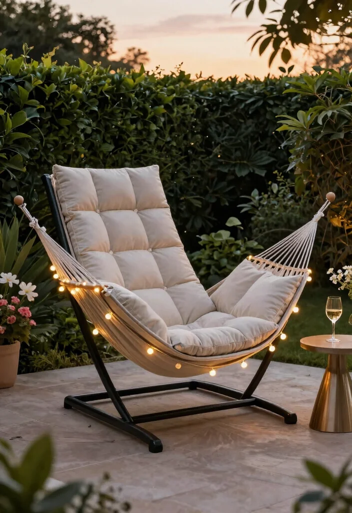 15 Hamacas para Patio Que Caben en Espacios Pequeños - 12. Outdoor Throne Hammock 1