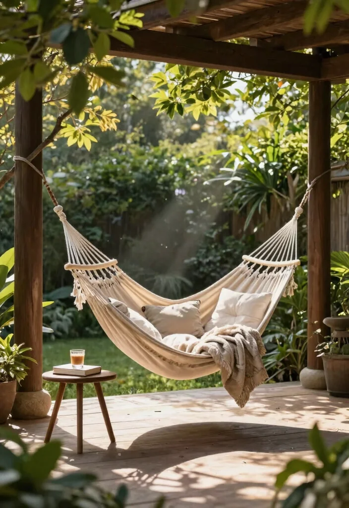 15 Hamacas para Patio Que Caben en Espacios Pequeños - 6. Hanging Bed Hammock 1