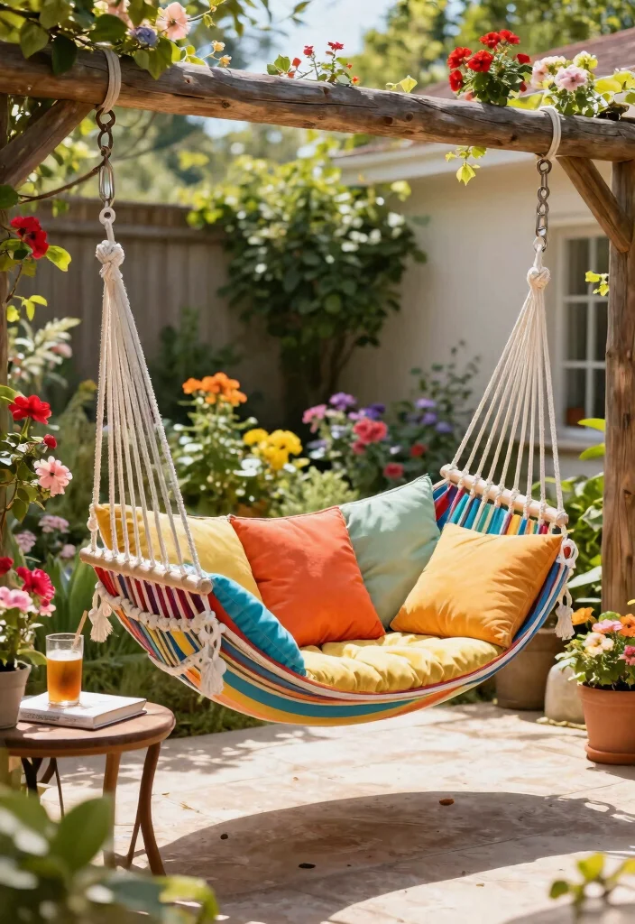 15 Hamacas para Patio Que Caben en Espacios Pequeños - 9. Hammock Swing 1