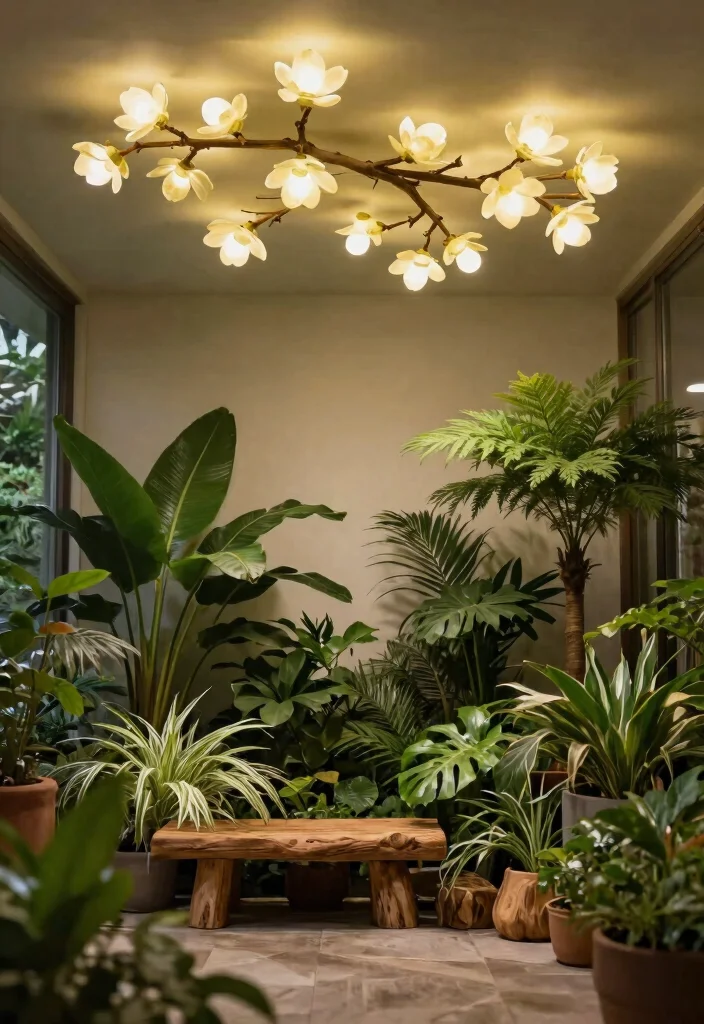 15 LED Ceiling Lights Ideas That Save Energy Without Looking Clinical - 10. Nature-Inspired LED Fixtures for Organic Feel 1