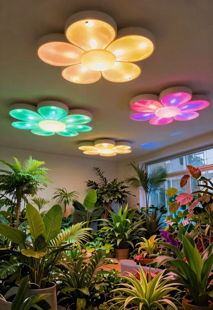 15 LED Ceiling Lights Ideas That Save Energy Without Looking Clinical - 5. Artistic LED Lights as Centerpieces 1