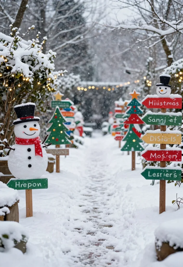 15 Outdoor Christmas Decor Ideas That Survive Wind and Rain - 14. Holiday-Themed Pathway Markers 1