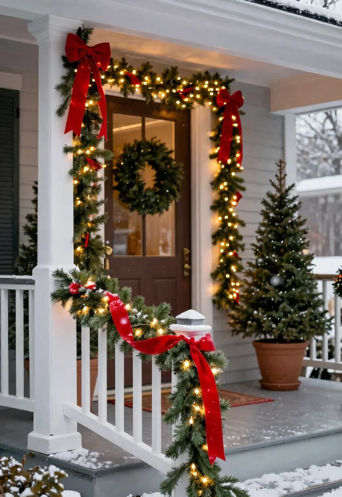 15 Outdoor Christmas Decor Ideas That Survive Wind and Rain - 9. Weather-Resistant Garlands 1