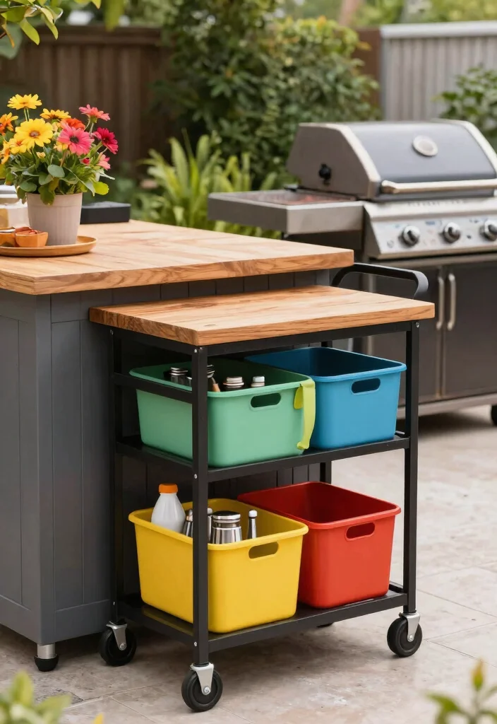 15 Outdoor Grill Island Ideas on a Budget Without Full Build-Out - 11. Rolling Cart Station 1