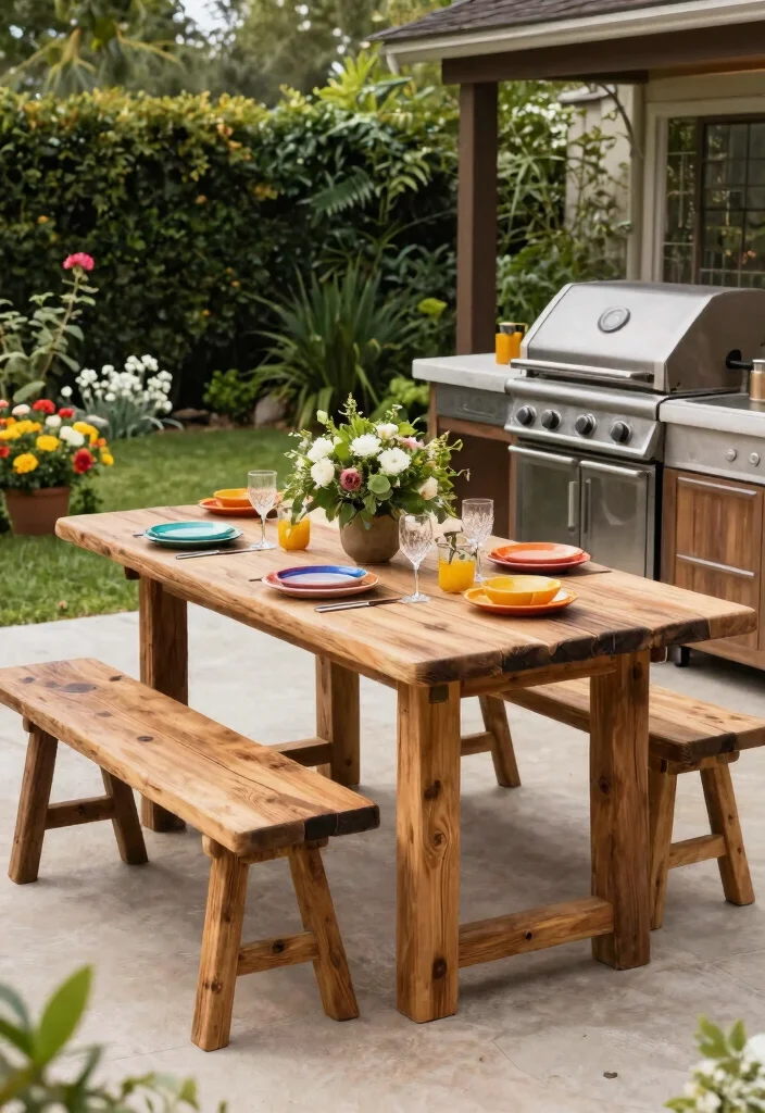 15 Outdoor Grill Island Ideas on a Budget Without Full Build-Out - 12. Multi-Functional Table 1