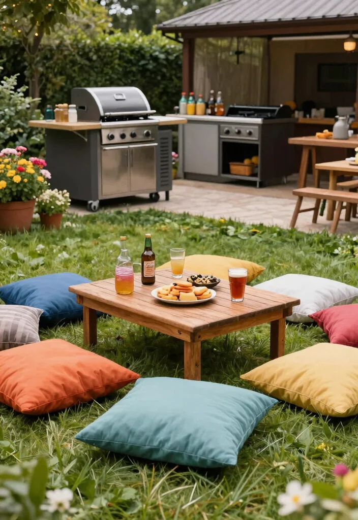 15 Outdoor Grill Island Ideas on a Budget Without Full Build-Out - 15. Picnic Style Seating 1