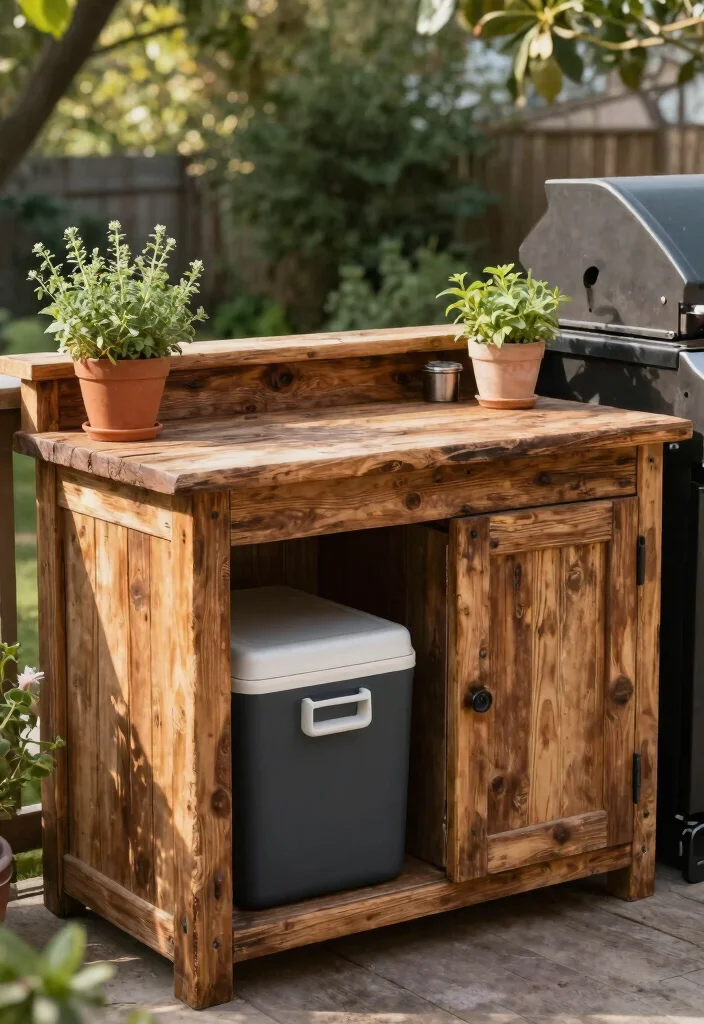 15 Outdoor Grill Island Ideas on a Budget Without Full Build-Out - 4. Reclaimed Wood Countertop 1